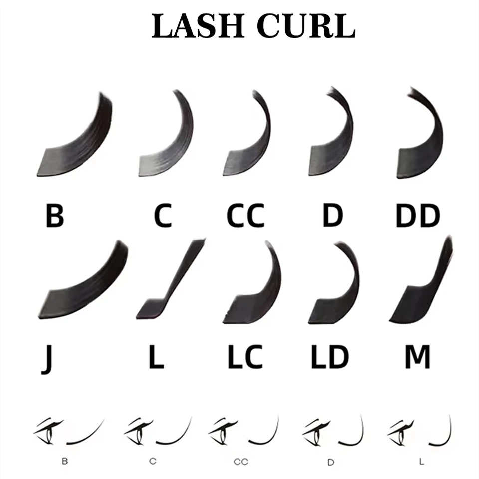 AGUUD NEW Normal Fanning Volume Lash Extension J B C CC D Curl Soft Mink Individual Matte Black Baby Eyelash Extension Cilia