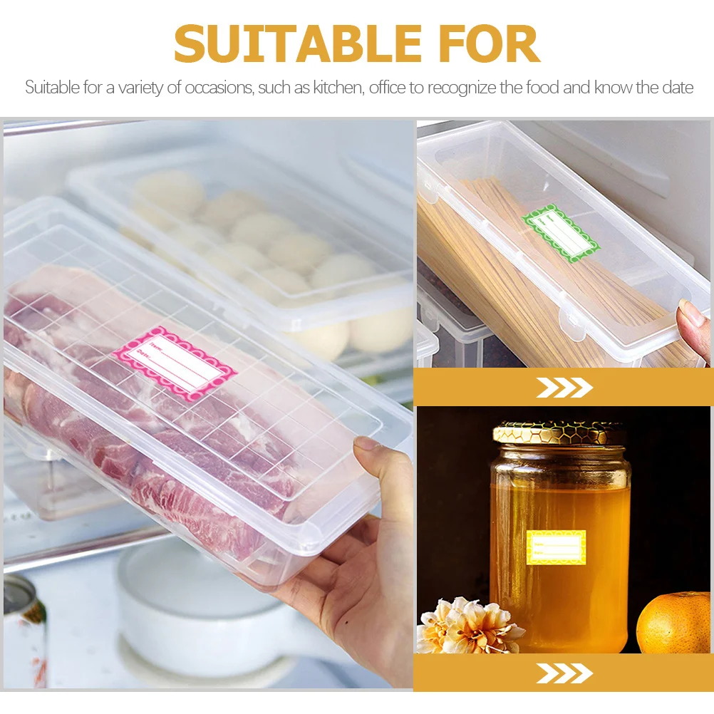 

360 шт. водонепроницаемых самоклеящихся этикеток для замороженных продуктов, для холодильника, с возможностью нанесения даты, для использования на кухне, съемные, с возможностью записи