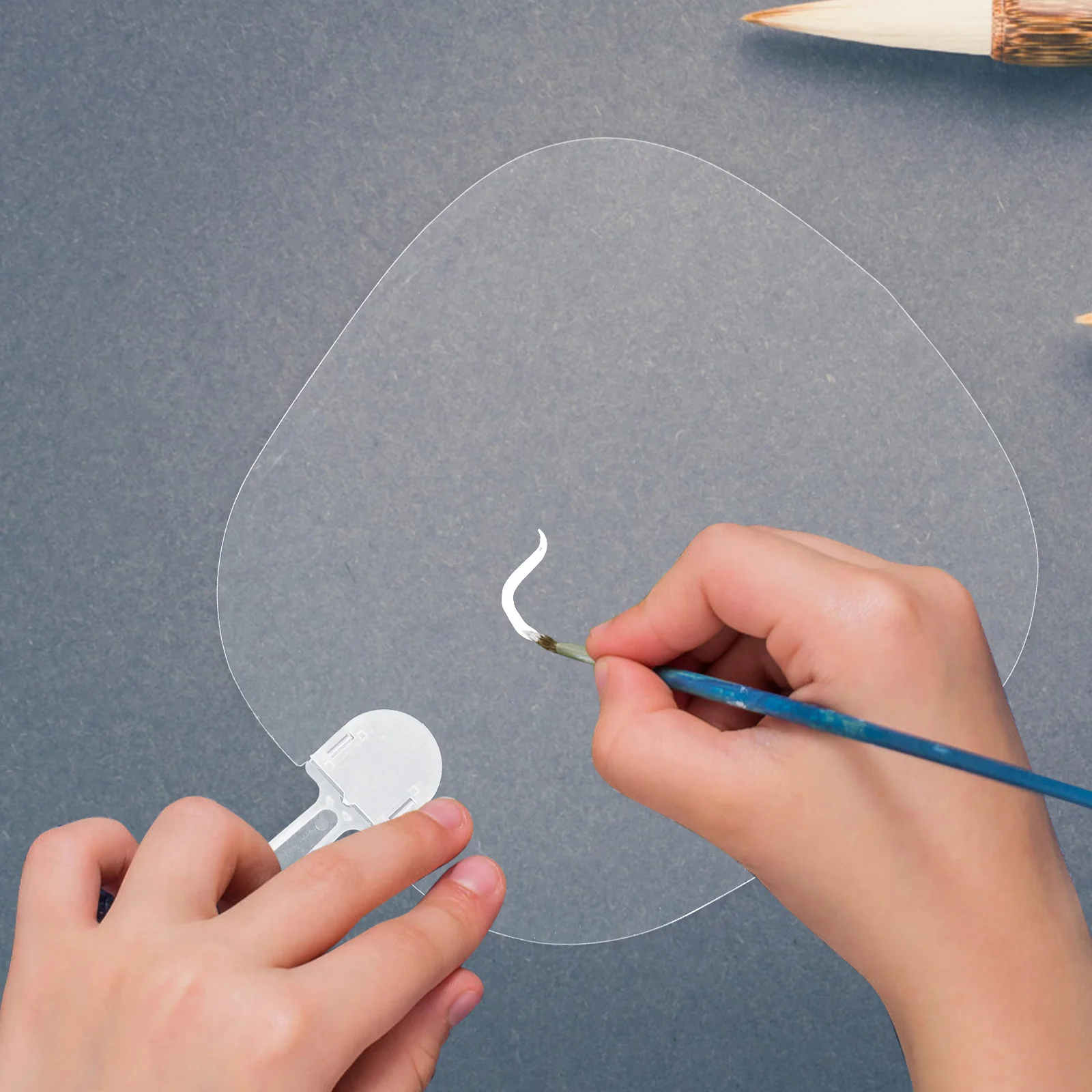 

8Pcs Transparent Round Fans Blank DIY Hand Fans for Painting Drawing Graffiti Art Craft Kids Adults Creative Project Decor Gift