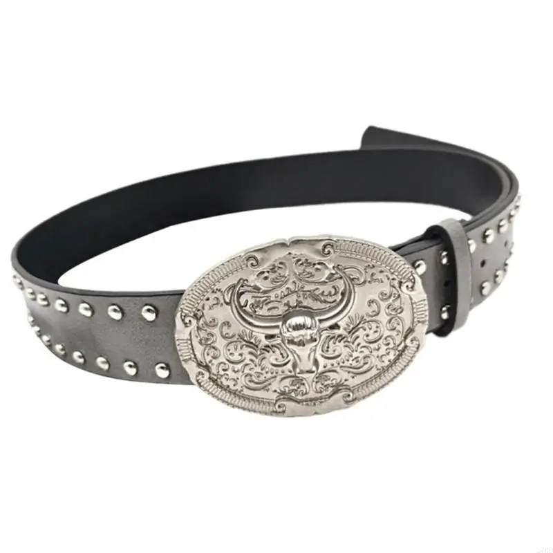Punk Waist Belts Retro Waist Belt Cowgirl Engraved Buckle Body Jewelry