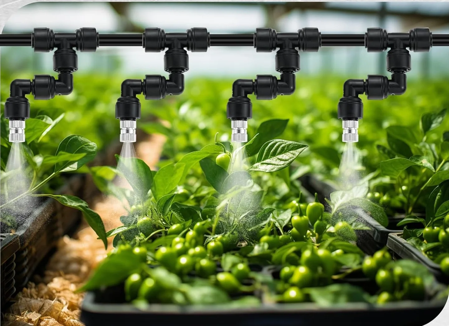 

4kit Reptile Mister Nozzles 1/4" 360-degree Rotation L/T Shape Plug Tee Quick Insert Easy Install Cooling Reptile Terrarium Tank