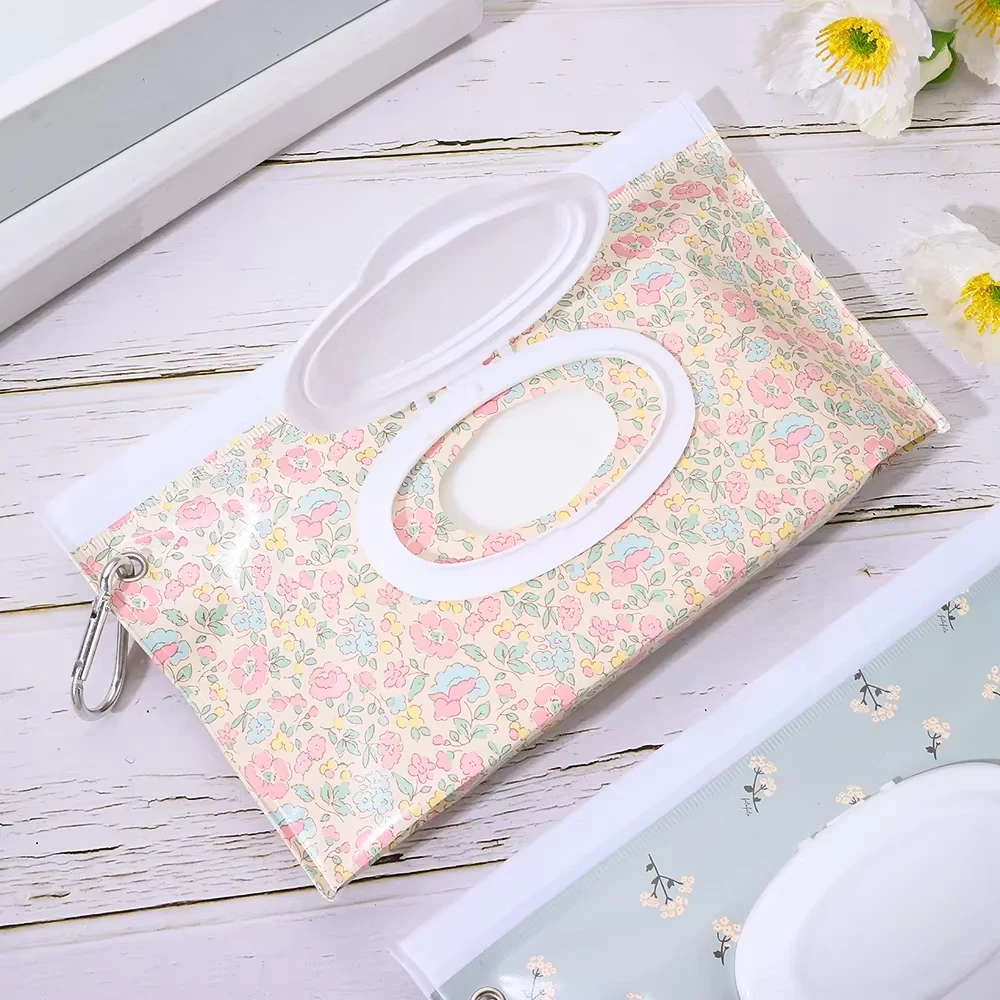 Wet Wipe Bag EVA Reusable Cosmetic Pouch Portable Wipes Holder Case Flip Cover Snap-Strap Tissue Box Stroller Accessories view 5