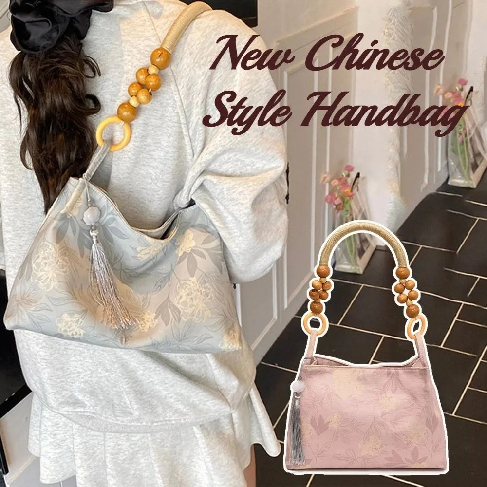 

Embroidered New Chinese Style Handbag Armpit Bag Tassel Pendant Hanfu Embroidery Handbag Purses Large Capacity