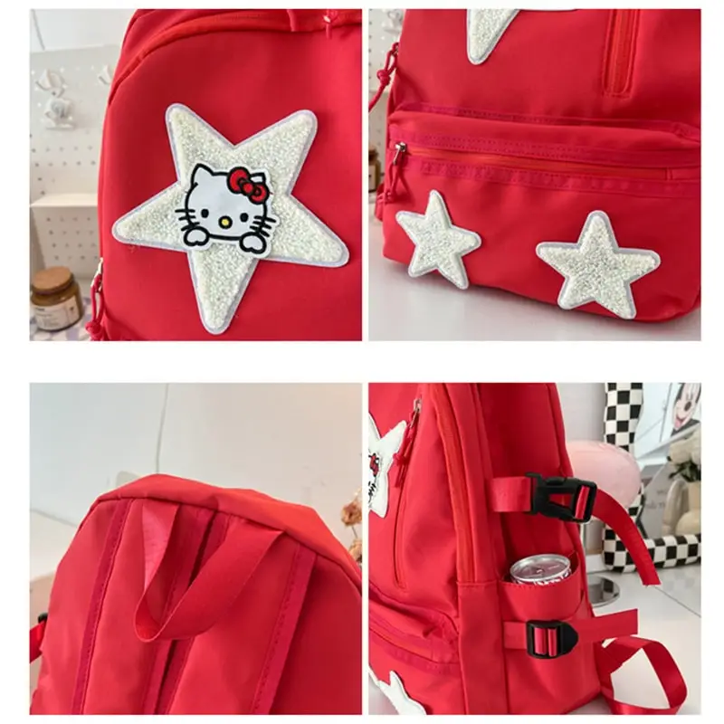 Sanrioed Hello Kitty Anime Cute Backpack Schoolbags Student Cartoon Travel Large Capacity Shoulder Bag Birthday Gift for Friend