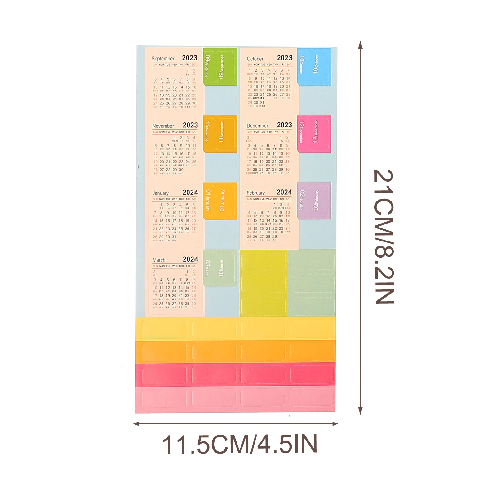 

12Sets Calendar Index Stickers Monthly Index Tabs Self Adhesive Planner Labels for Notebooks and Daily Planners