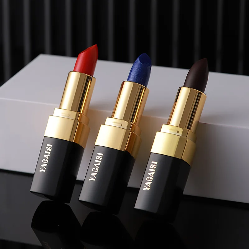 Blue Black Rose Lipstick Temperature Color Changing Natural Long Lasting Waterproof Red Lip Cosmetics Woman Makeup