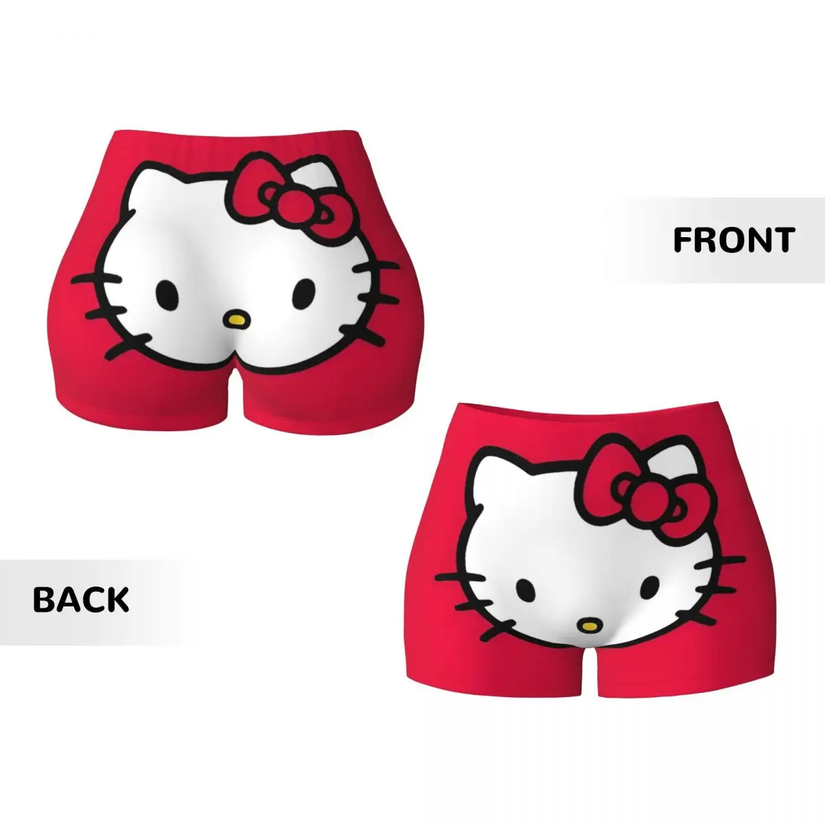 Hello Kitty Face Cute High Waist Yoga Shorts Women's Athletic Fitness Workout Gym Sports Leggings image 3