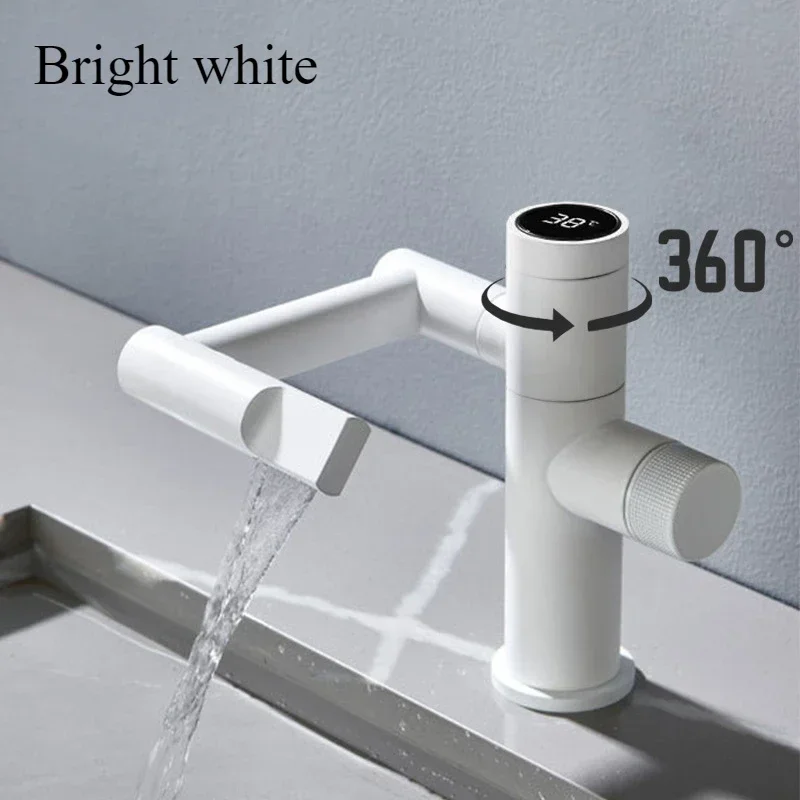 Bathroom Faucet Universal Cold and Hot Mixed Water Multi-function Temperature Display Copper Basin Faucet Bathroom Accessories