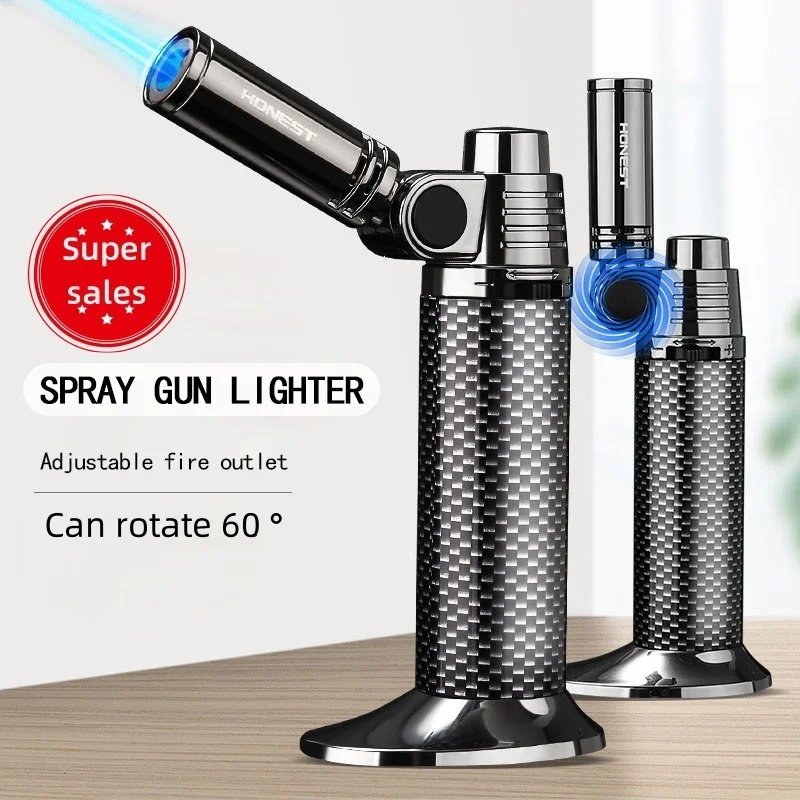 

Hot SaleHONEST Windproof Barbecue Kitchen Lighter Cooking Jet Turbine Large Capacity Spray Gun Jewelry Metal Welding Gas Lighter