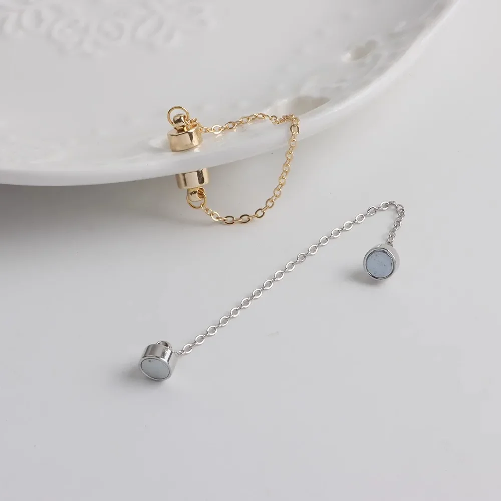 

18K Copper-plated Real Gold Color Drop Magnet Chain Buckle DIY Handmade Jewelry Necklace O-chain Safe Ending