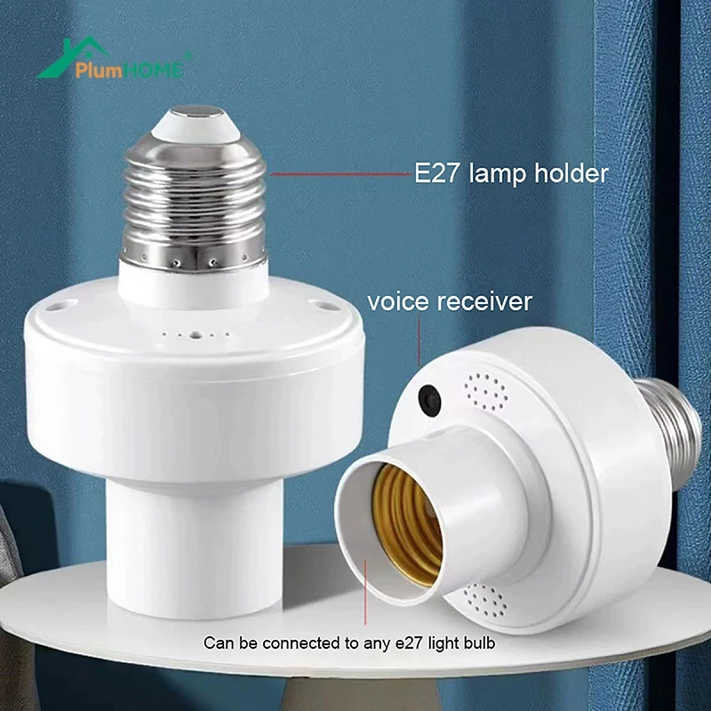 

WiFi Smart Light Bulbs Adapter E27 LED Lamp Holder Base AC100-250V Via Smart Life App Voice Control, Support Alexa Google