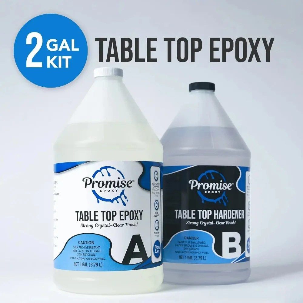 Epoxy Resin Kit  Crystal Clear, UV Resistant, Self Leveling, Food Safe for Table Top, Arts & Crafts, Epoxy Resin 2 Gallon Kit