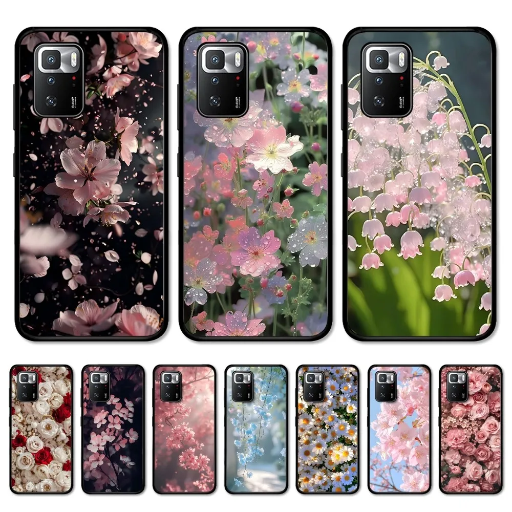 Pink Spring Cherry Blossoms Phone Case For Redmi 5 6 7 8 9 10 plus pro 6 7 8 9 A GO K20 K30 K40 pro plus F3 Fundas