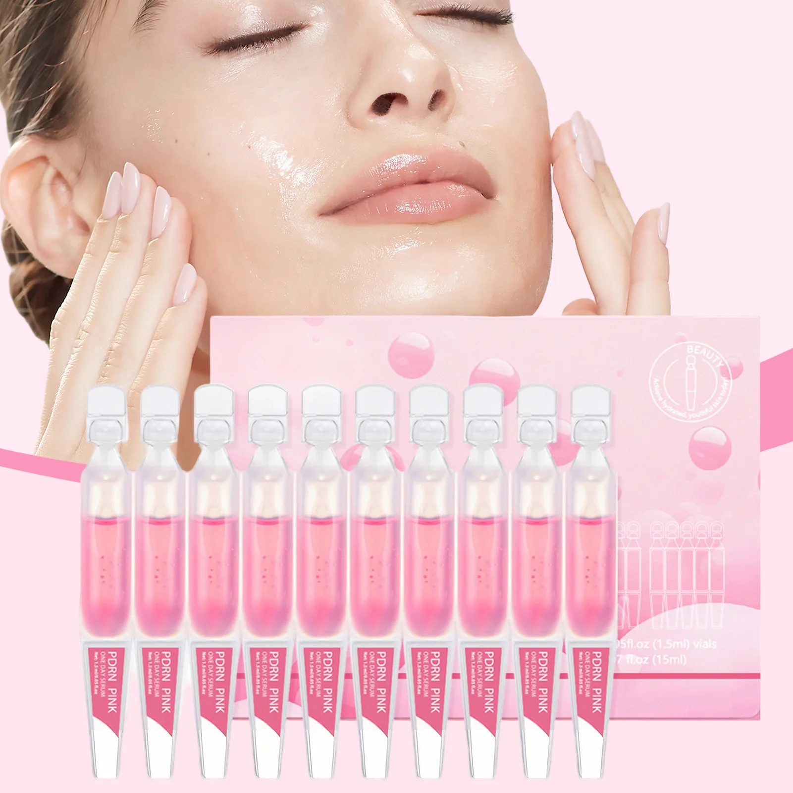 Pdrn Pink One Day Ampoules Instants Skin Boost Facial Essences Anti-Aging Skin Repairing Brightening For All Skin Types Women
