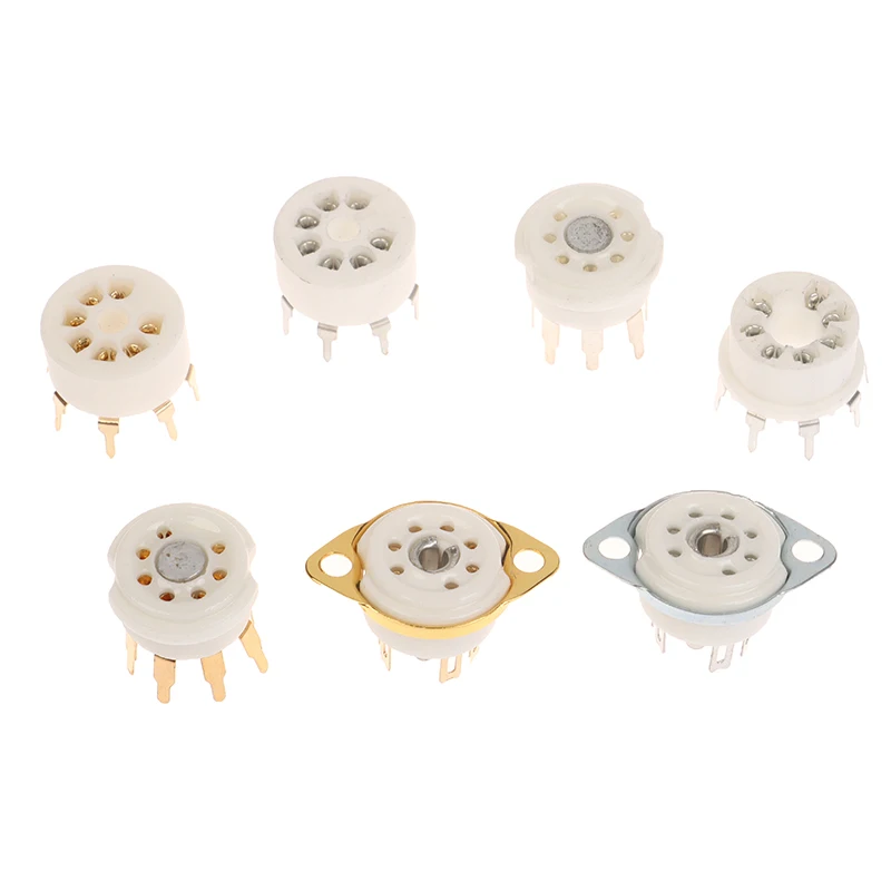 【CCA96】1PCS 6AQ5 EAA91 6J1 6J2 6X4 6Z4 Tube Socket Gold-plated Socket For 7Pin B7G Vaccum Tube Amplifier Audio DIY