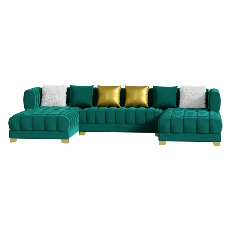 

# Modern Green Up-holstered Sofa Design Modern Furniture Sofa Set U Shaped Couches Sectional Sofa Sets for Living Room