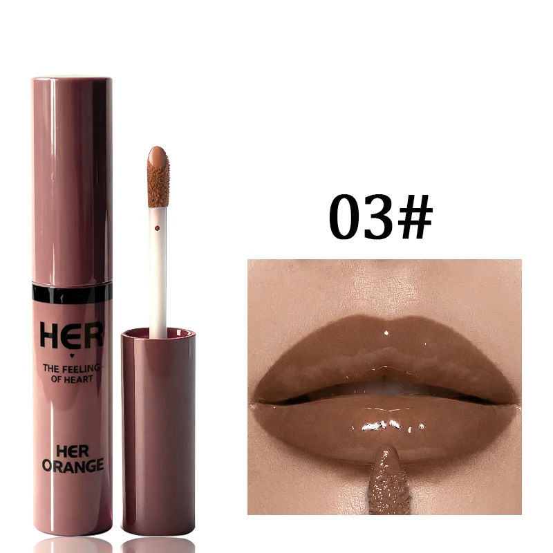 Herorange Shimmering Water-Glossy Mirror Lip Glaze, Moisturizing, Not Easy to Fade, Easy to Apply, Water-Glossy Glass Lip Gloss Cosmetics, Christmas Gift