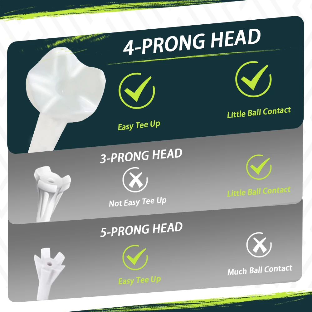 【20 قطعة】 تي شيرت جولف مخطط ملون 70 مم/83 مم - مجموعة تي شيرت جولف بلاستيكية متينة بأربعة شوكات - إكسسوارات جولف راقية للرجال والنساء