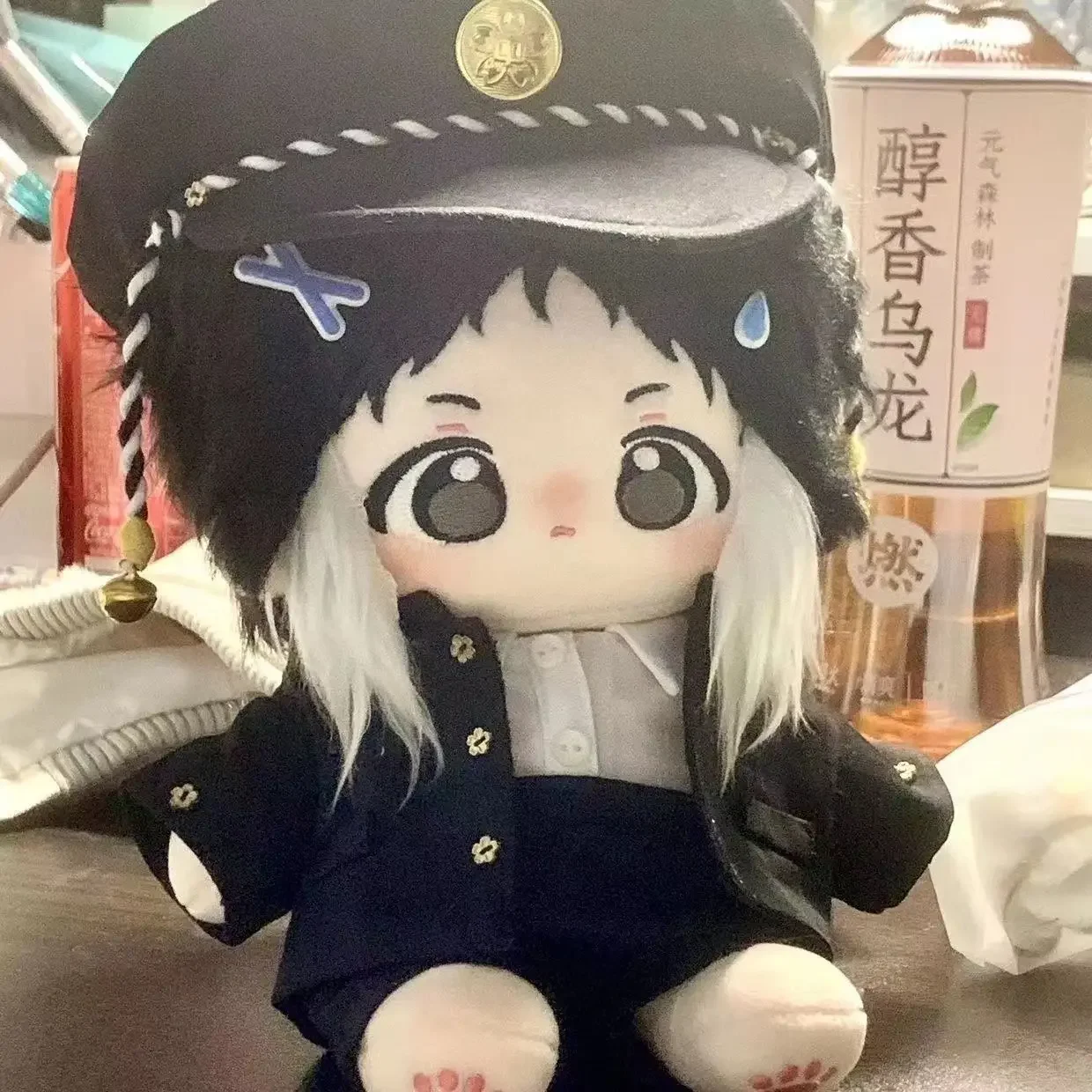 20Cm Schattige Anime Bungo Zwerfhonden Ryuunosuke Akutagawa Katoenen Poppen Verkleedpoppen Verzamelobjecten Pluche Cadeau Speelgoed Voor Kinderen