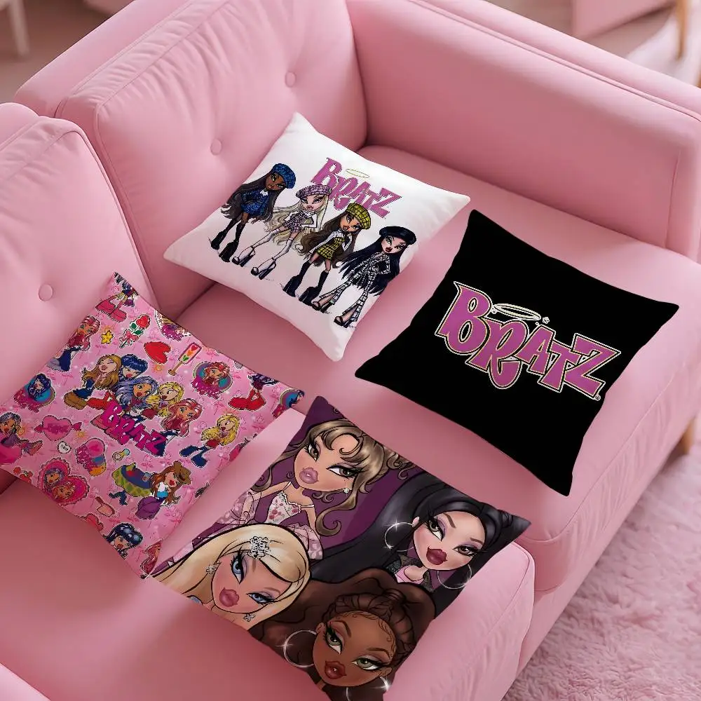 الأزياء B-Bratz M-mask فتاة كيس وسادة نمط الطباعة المخدة غرفة المعيشة أريكة غطاء الوسادة غرفة نوم ديكور