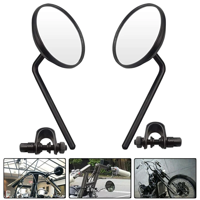 Universal Motorcycle Handlebar Rearview Mirror Retro Round Rearview Mirror 22Mm-25Mm Motorcycle Reverse Mirror