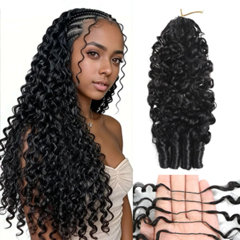 Cabelo Humano Cacheado Birmanês Cru 100% Natural para Tranças Boho com Crochê e Nós Milagrosos Pré-Separados