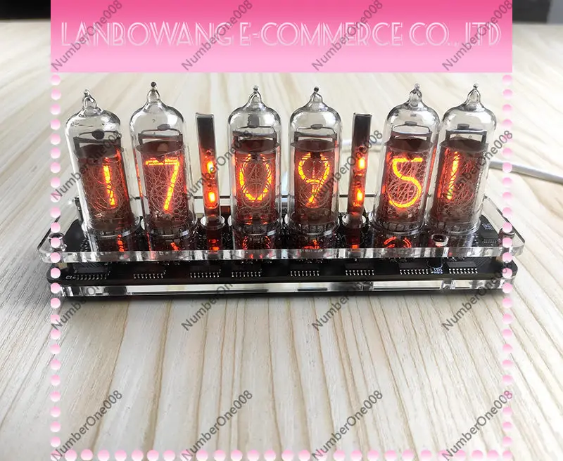 6-Digit IN-14 Nixie Tube Clock Retro Vintage Electronic Clock Desktop Decor DIY Kit or Assembled