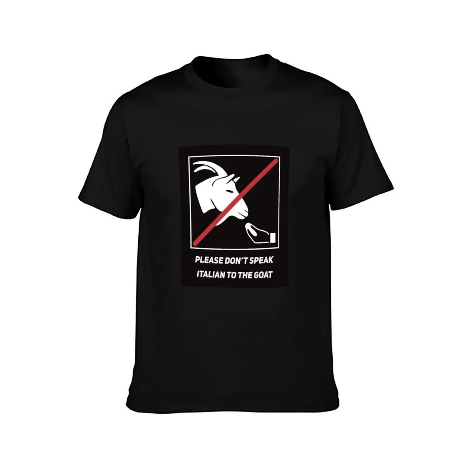 Please don’t speak Italian to the goat T-Shirt, Summer Casual Cotton Tee, Oversized Streetwear Tops, Vintage Graphic Print