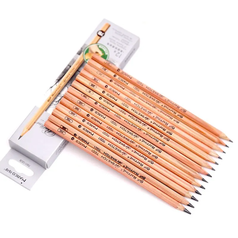 Marco Sketch Wooden Pencils 3H/2H/H/B/2B/3B/4B/5B/6B/7B/8B/9B/10B Pencil Professional Art Painting Pencil School Office Supplies