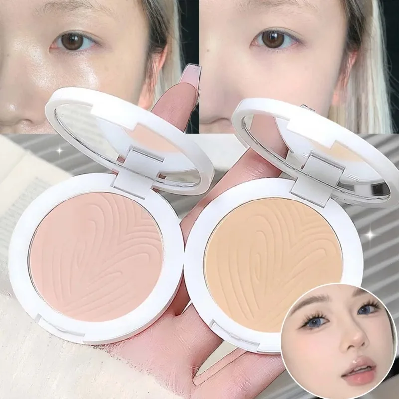 Polvo Compacto Control de Grasa Efecto Suave, Larga Duración, Mate, Iluminador, Base Fijadora Transpirable para el Rostro