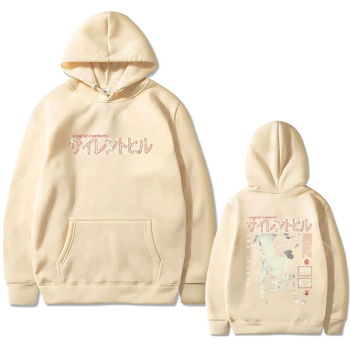 Silent Hill Hoodie für Männer und Frauen, Modischer Vintage Casual Oversized Kapuzenpullover, Unisex Gothic Rock Horror Pullover Hoodies – Detail 7