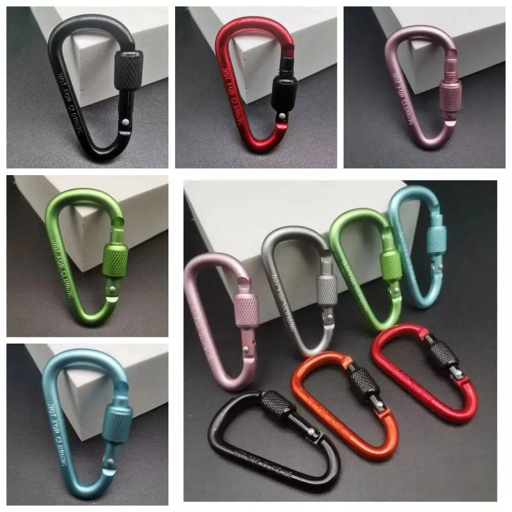 D-shape Quick Release Carabiner Safe Aluminum Alloy D Type Carabiner Multifunctional Durable Outdoor Sports Buckle Backpack