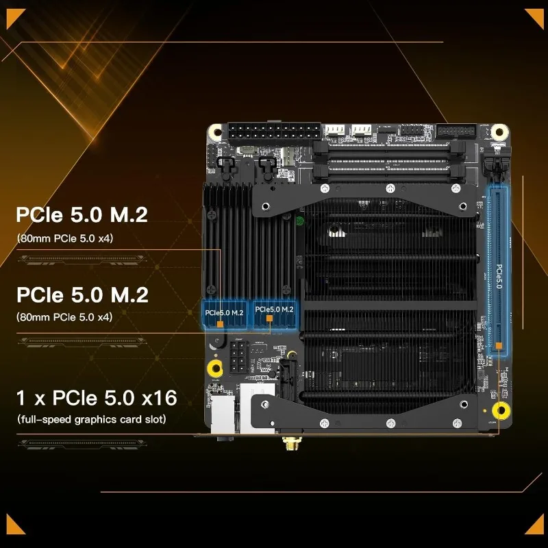 Motherboard BD795i SE, AMD Ryzen 9 7945HX, 16 C/32 T,PCIe 5.0 x16 Slot, Dual PCIe4.0 M.2 Mini ITX NAS Motherboard image 4