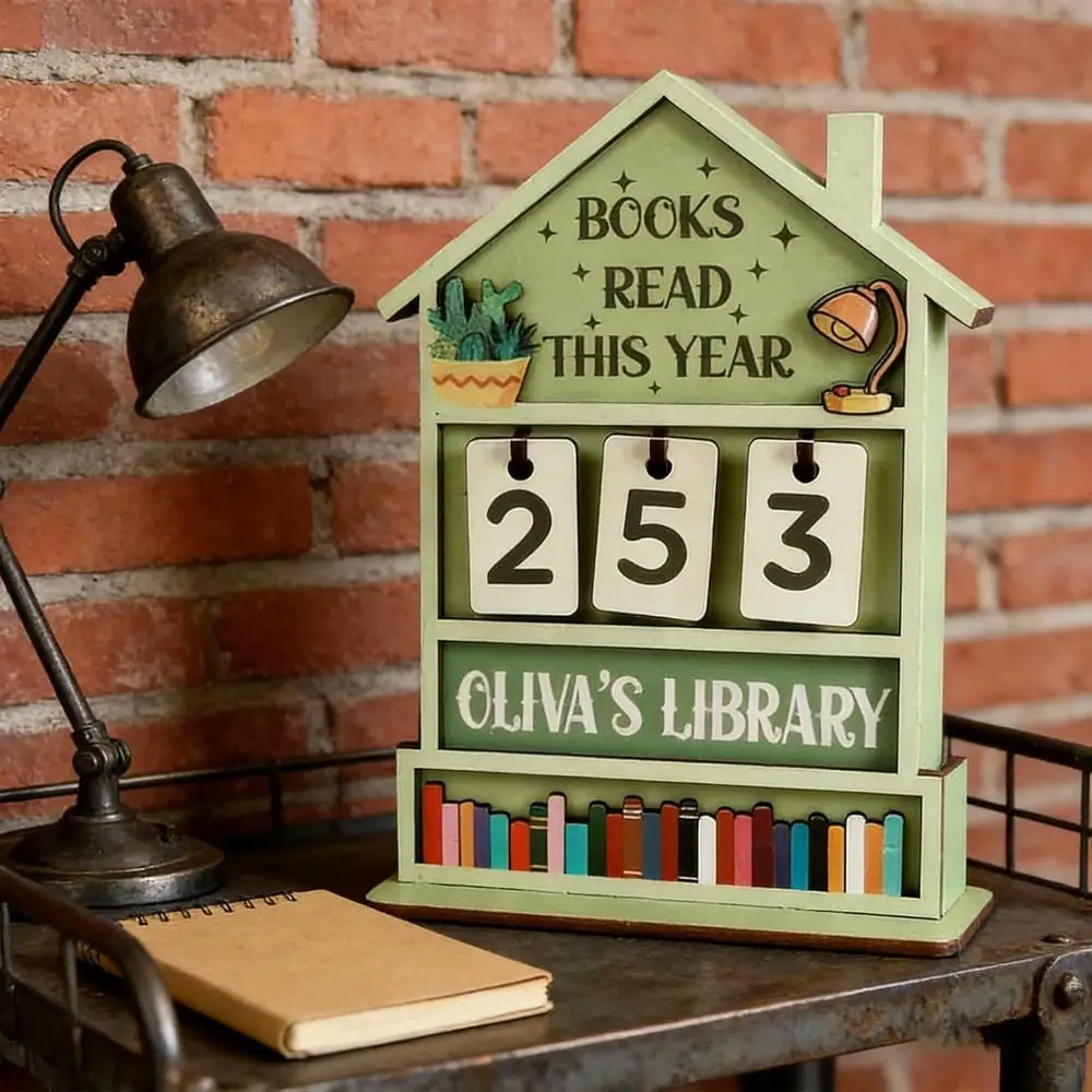 Wooden Reading Challenge Tracker Read This Year Handmade Books Read Tracker House Design Eco-Friendly