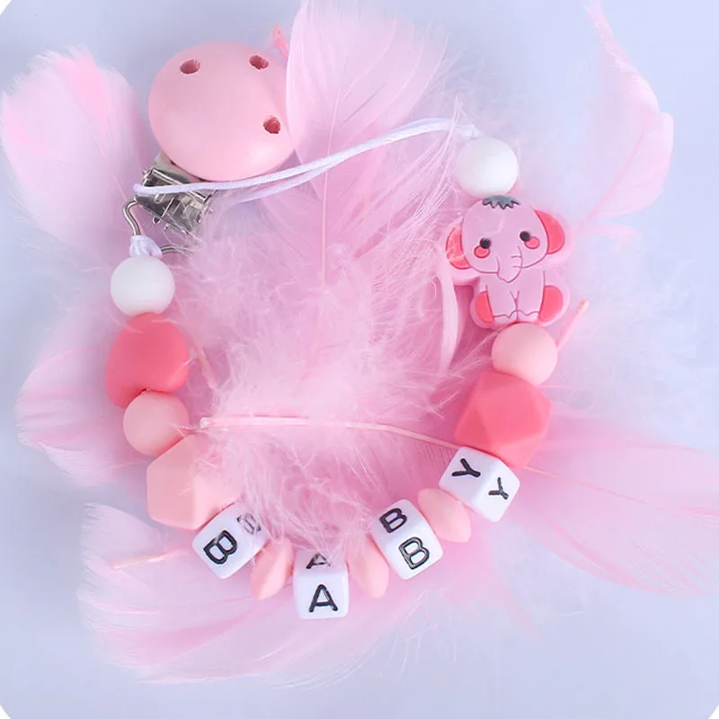 Custom Name Personalized Baby Pacifier Chains Silicone Bead Dummy Nipple Holder for Baby Teething Toys Gifts Babies Accessories