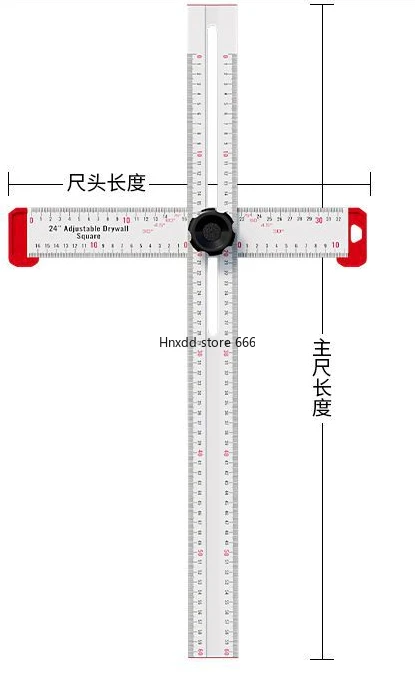 Multifunctional two-in-one combination T-ruler 60CM woodworking movable angle ruler scribing and punching