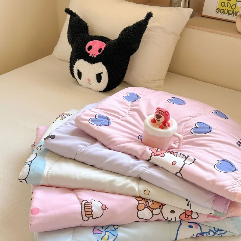 Miniso Sanrio Kuromi Cinnamoroll воздухопроницаемое одеяло с милым Hello Kitty похладко детское одеяло для сна летнее дышащее покрывало