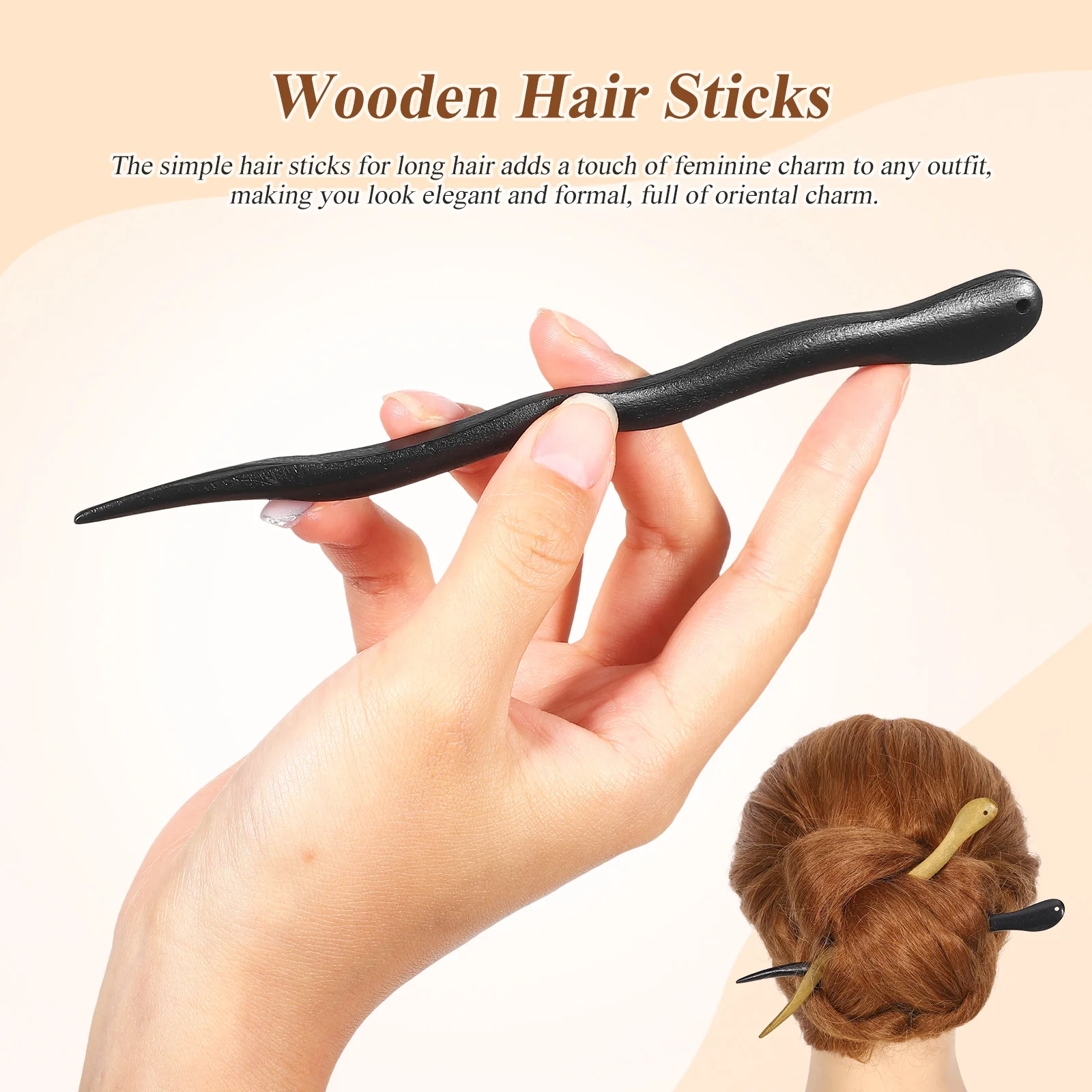 

4Pcs New Chinese Style Sandalwood Hairpin Miss Barrettes Ancient Hairpins Vintage Hair Sticks Chinese Style Hairdress Accessory