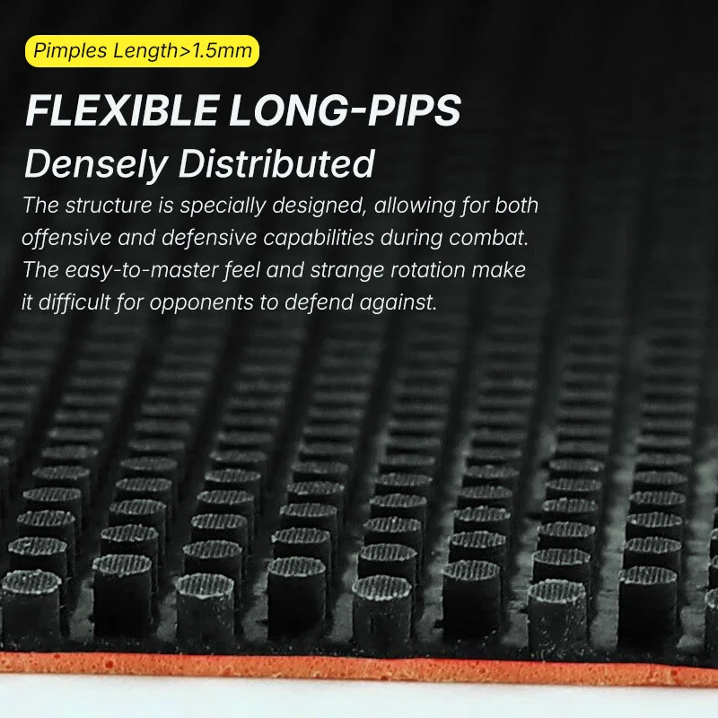 YINHE NEPTUNE Long Pimples Table Tennis Rubber ITTF Approved - Defensive Pips-Out for Spin Reversal & Disruptive Play
