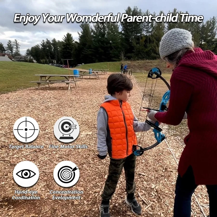 Łuki bloczkowe i zestawy łucznicze dla praworęcznych, regulowana siła naciągu, łuki bloczkowe łucznicze o siły naciągu 1529 funtów, idealne dla młodzieży i początkujących.