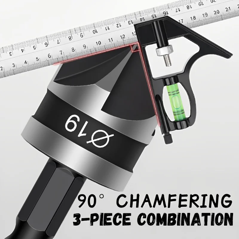 3PCS Countersink Drill Bit Hss Hex Chamfer Five Pears Hexagonal 90 Degrees Boring Drill Shank Carbon Steel Woodworking Tools Set