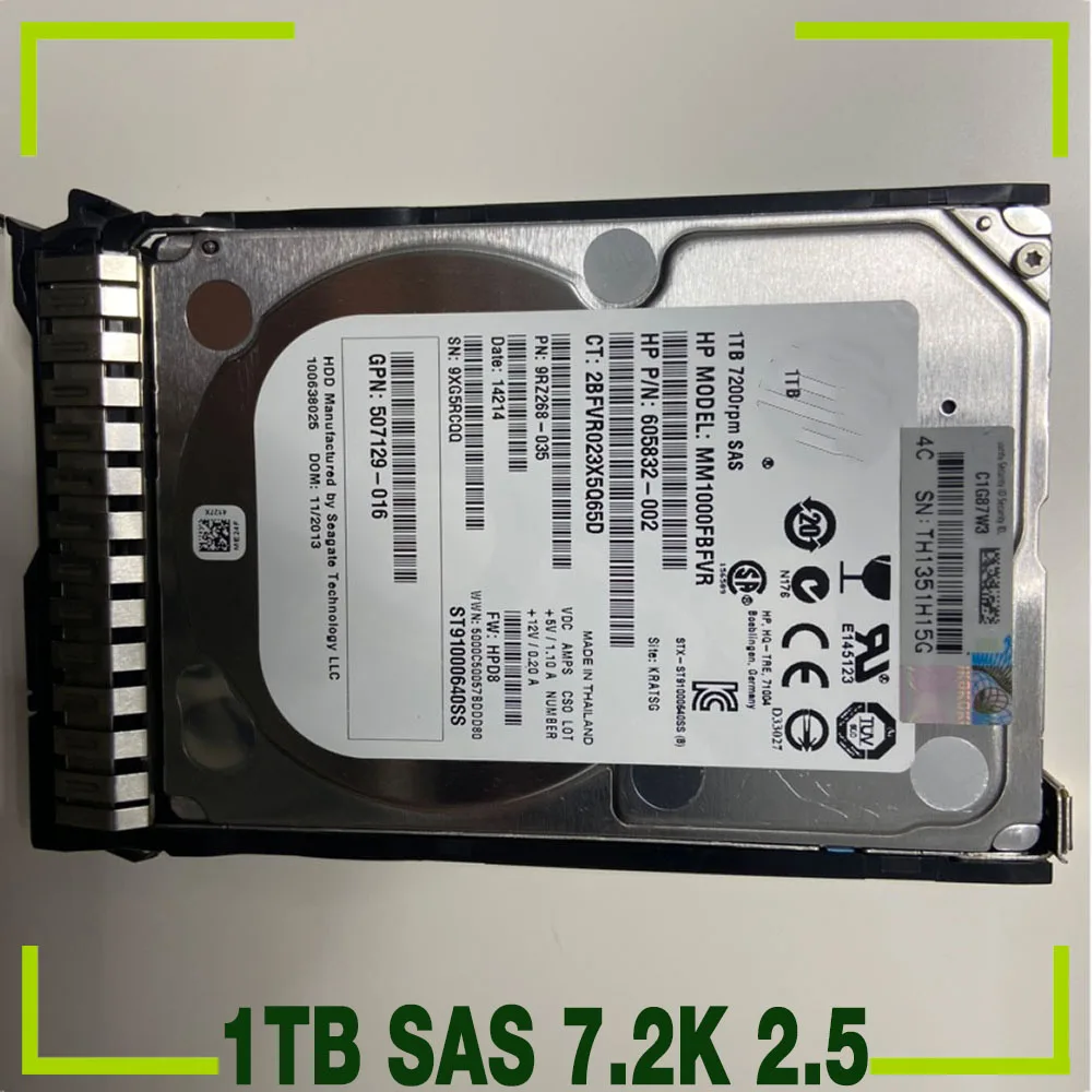 

1TB For HP 653954-001 652749-B21 G8 G9 Server Hard Disk 1TB SAS 7.2K 2.5