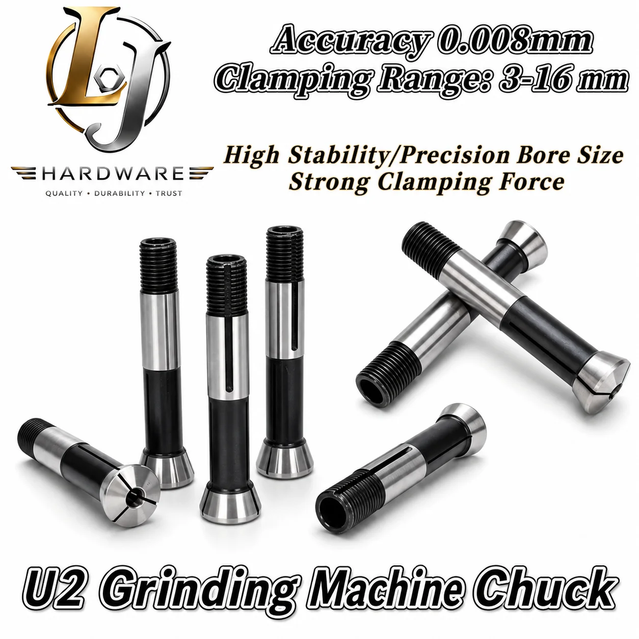 U2 Universal Grinding Machine Collet Chuck 0.008mm Accuracy 1-16MM M20 Thread Imperial Clamping Tool for CNC Tool Grinder Parts