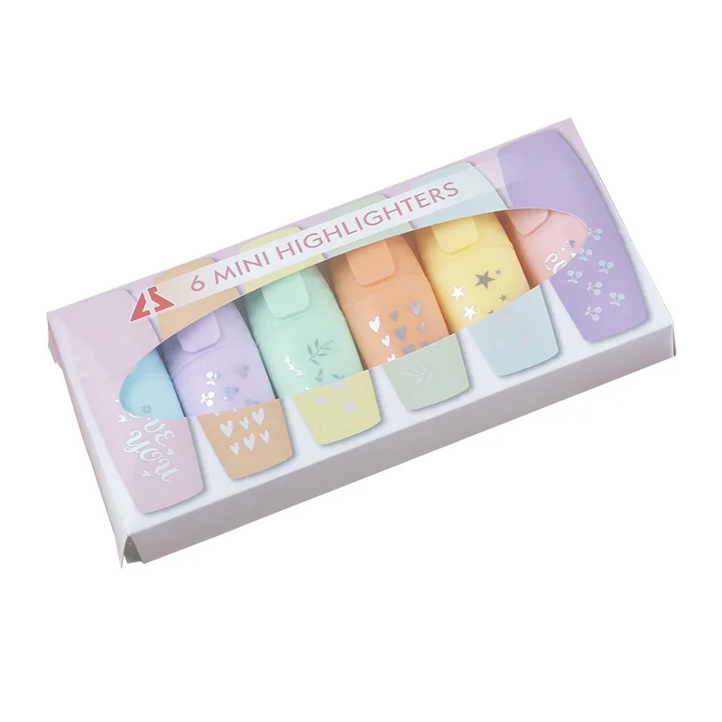 6 pcs/set,1-3-5 set Cute Candy Color Highlighter