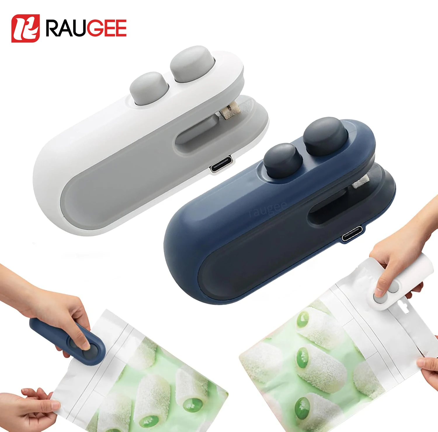 Portable Sealing Machine Plastic Packaging Sealer Mini Heat Bag Sealer For Food 2 in 1 Handheld Food Packaging Sealer Heater