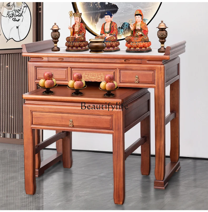 

Household Buddhist niche table Solid wood Guangong Buddhist platform Modern light luxury Guanyin table