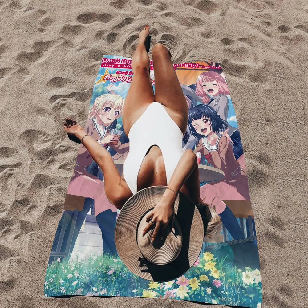 Anime BanG Dream Microfiber Beach Towel Absorbent Quick Dry Soft Yoga Swimming Resort Mountain Climbing Towel