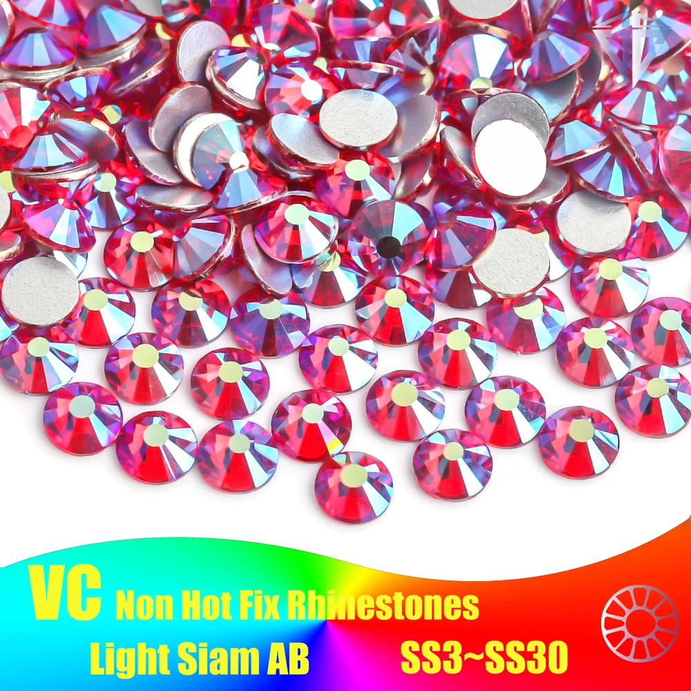 All Sizes Light Siam AB Red DIY Nails Decoration Non Hotfix Rhinestone Flatback Strass Non hot fix Stone For Garment  DIY Y3129