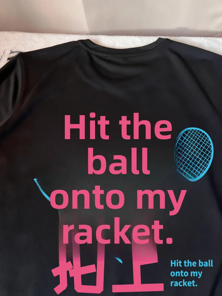 Ice Silk Badminton Sports Top Short Sleeve Breathable Quick Dry Cartoon Design for Men And Women Couples Summer Leisure T-Shirt
