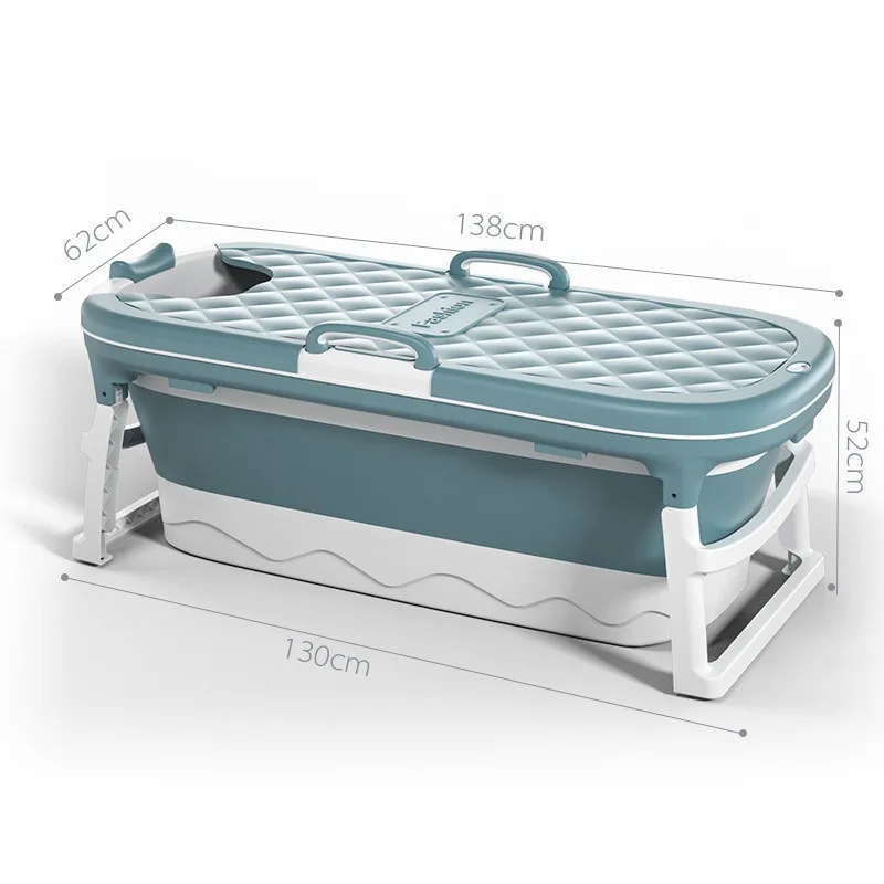 Foldable Bath Tub Freestanding Bathtub Large Capacity Family Kids Plastic Portable Bathtub for Adults with Hole